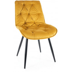Jídelní čalouněná židle CHEERS II velvet žlutá curry/černá