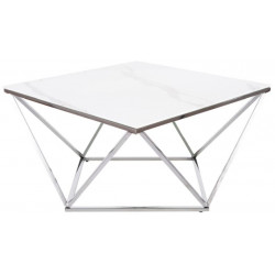 Konferenční stolek SILVER A II ocel/efekt bílého mramoru