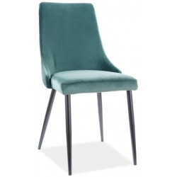 Jídelní čalouněná židle NOPI velvet zelená/černá mat