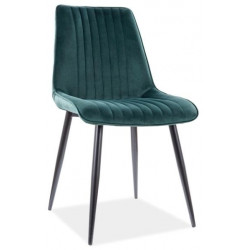 Jídelní čalouněná židle PIKI velvet zelená/černá mat