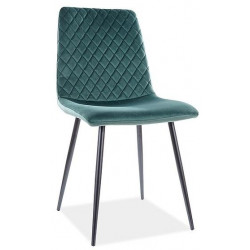 Jídelní čalouněná židle ILJA VELVET zelená/černá