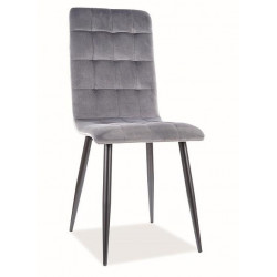 Jídelní čalouněná židle MOTO VELVET šedá/černá