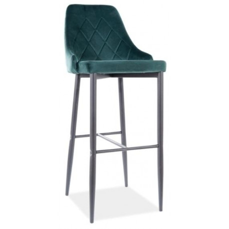 Barová čalouněná židle REX VELVET zelená/černá
