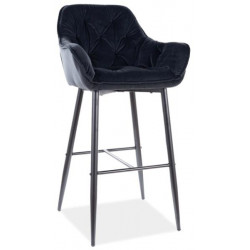 Barová čalouněná židle CHEERS velvet černá/černá