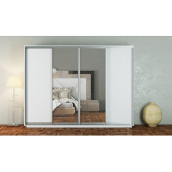 Šatní skříň GAMMA 300/240 bílá/zrcadlo