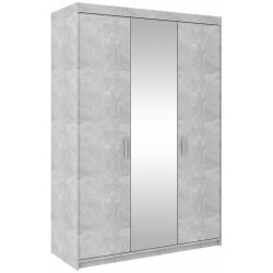 Šatní skříň ELINA 3D beton jasný/zrcadlo