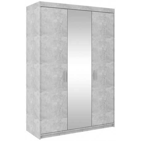 Šatní skříň ELINA 3D beton jasný/zrcadlo