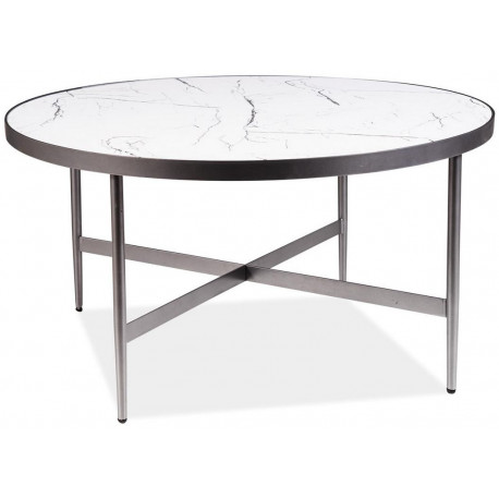 Konferenční stolek DOLORES B bílý mramor/šedá