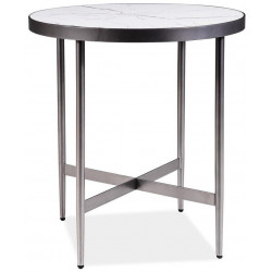 Konferenční stolek DOLORES C bílý mramor/šedá