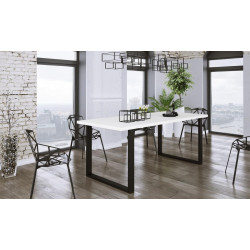 Jídelní stůl PILGRIM 185x90 cm černá/bílá