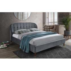 Čalouněná postel LIGURIA VELVET 160x200 šedá