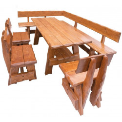 OM-264 zahradní sestava (1x stůl + 1x lavice roh + 3x židle) výběr barev