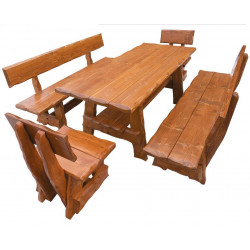 OM-266 zahradní sestava (1x stůl + 2x lavice + 2x židle) výběr barev