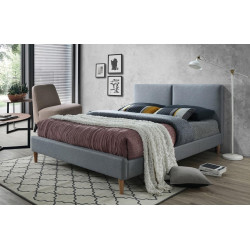 Čalouněná postel ACOMA 160x200 šedá/dub