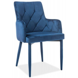 Jídelní čalouněná židle RISA VELVET modrá