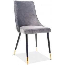 Jídelní čalouněná židle NOPI velvet šedá/černá/zlatá