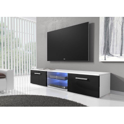 TV stolek RTV 03 s LED bílá/černý lesk