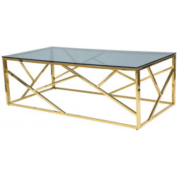 Konferenční stolek MACADA A zlatý kov/kouřové sklo