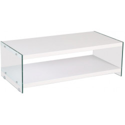 Konferenční stolek BIBIONE-771 bílá/sklo