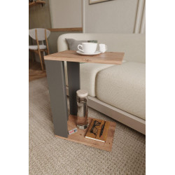 Příruční stolek na kolečkách ANDY barva borovice/antracit